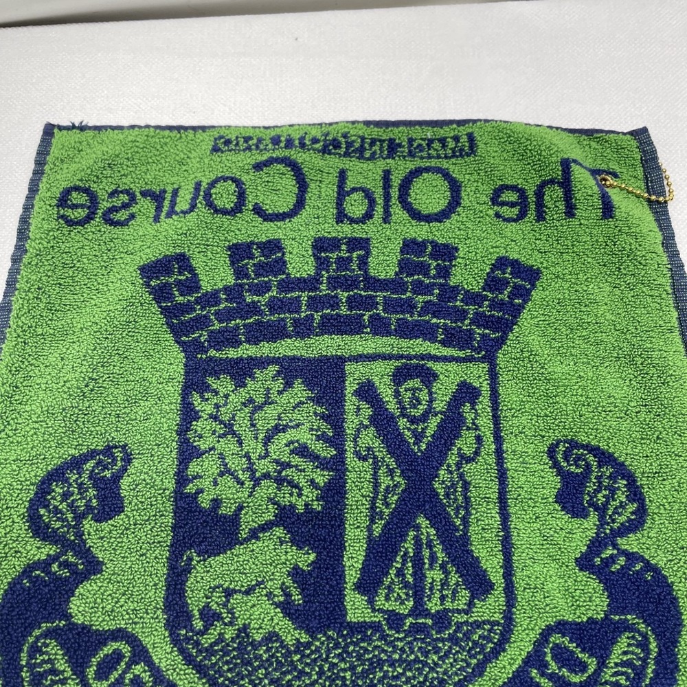 The Old Course St. Andrews Scotland Golf Club Towel Bag Blue Green Vintage - Picture 8 of 9